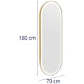 Miniatyrbild 4 av 4: physa - Frisörspegel - LED-belysning - Extra platt - Oval - 70 x 4 x 180 cm