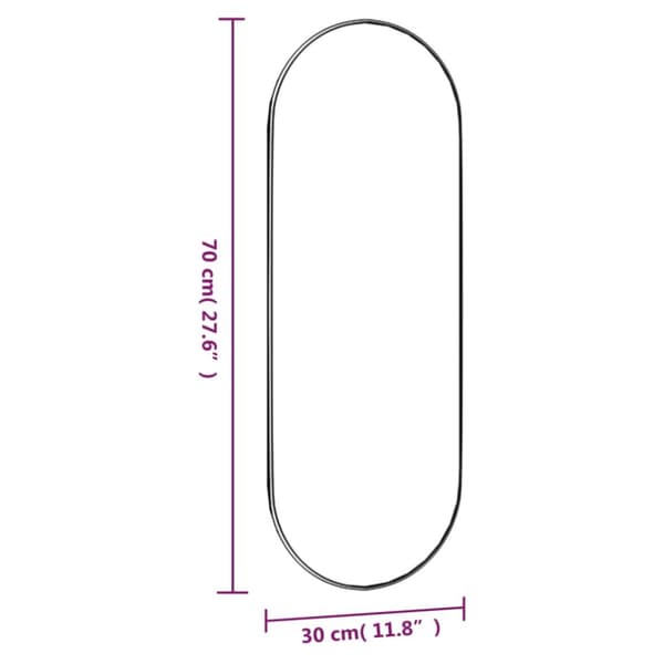 Väggspegel 30x70 cm glas oval