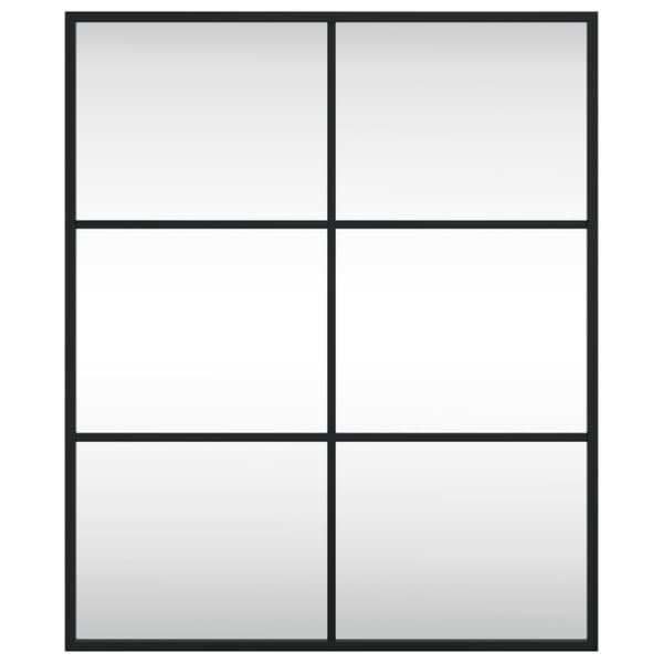 Väggspegel svart 50x60 cm rektangulär järn