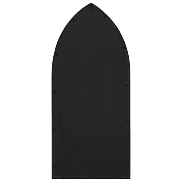 Trädgårdsspegel svart 100x45 cm järn för utomhusbruk