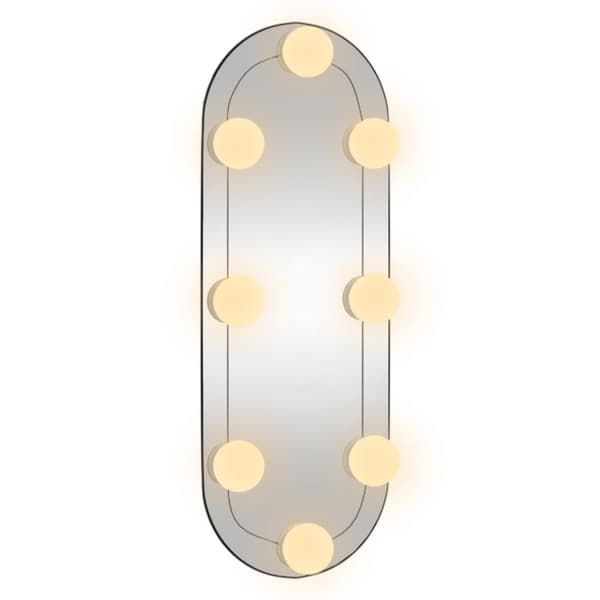 vægspejl med LED-lys 15x40 cm oval glas