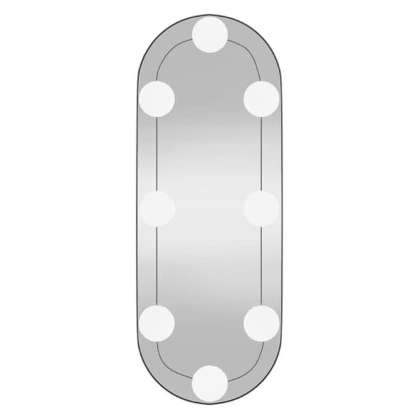 vægspejl med LED-lys 15x40 cm oval glas