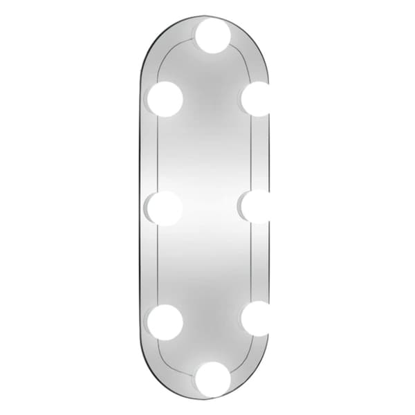 vægspejl med LED-lys 15x40 cm oval glas