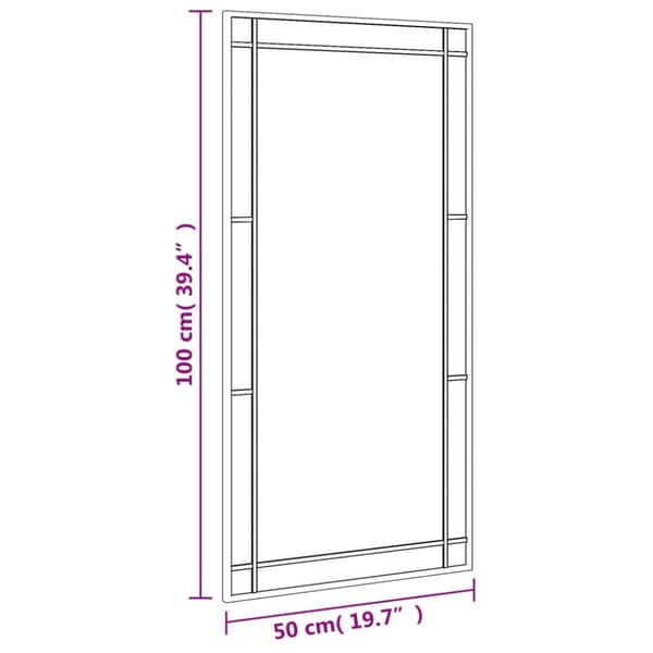 vægspejl 50x100 cm rektangulært jern sort
