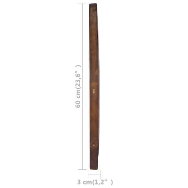 vægspejl 60 cm teak rund