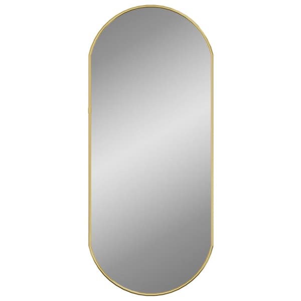 vægspejl 70x30 cm oval guldfarvet