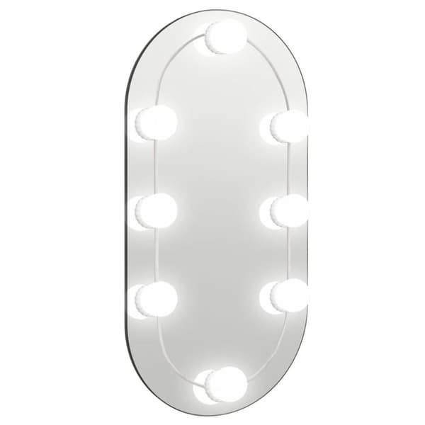 spejl med LED-lamper 40x20 cm oval glas