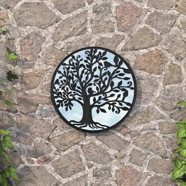 havespejl 60x2,5 cm rundt jern sort