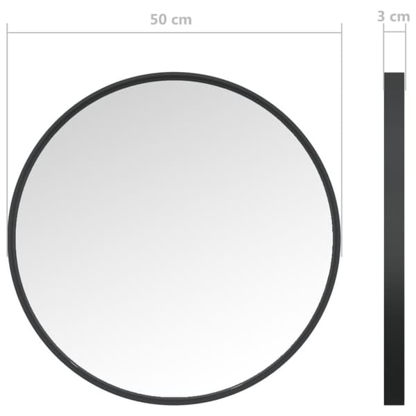 vægspejl 50 cm sort