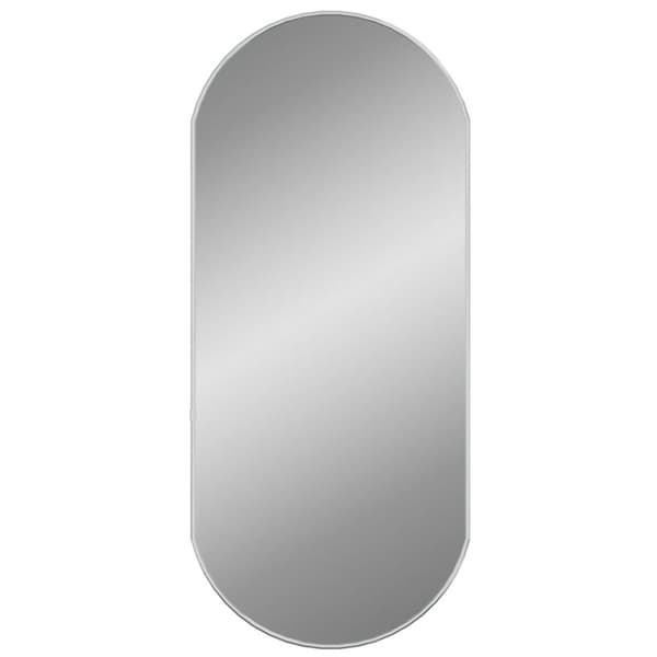 vægspejl 80x35 cm oval sølvfarvet