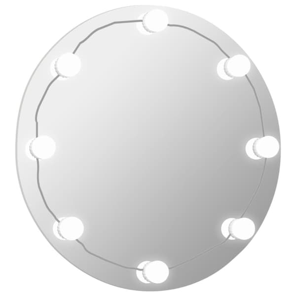 Seinäpeili LED-valoilla pyöreä lasi