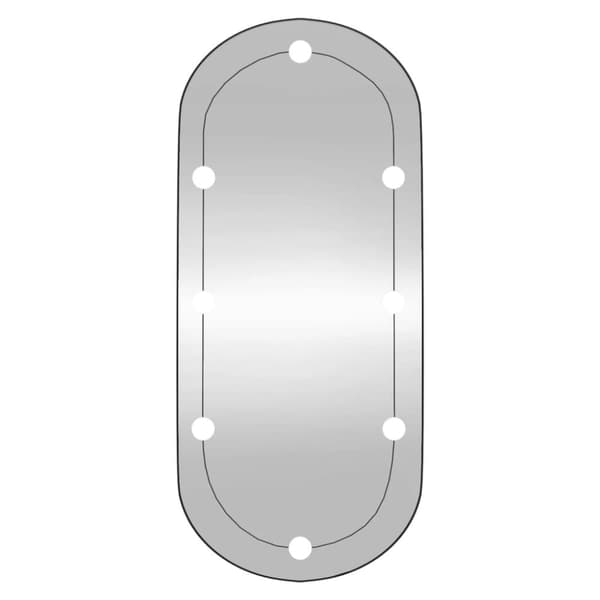 vægspejl med LED-lys 40x90 cm oval glas
