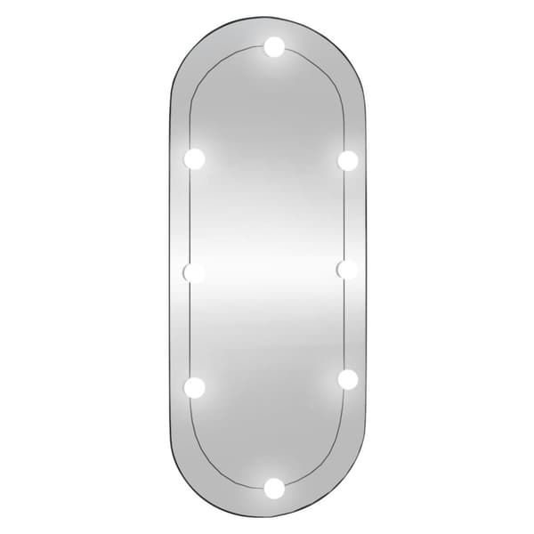 vægspejl med LED-lys 40x90 cm oval glas