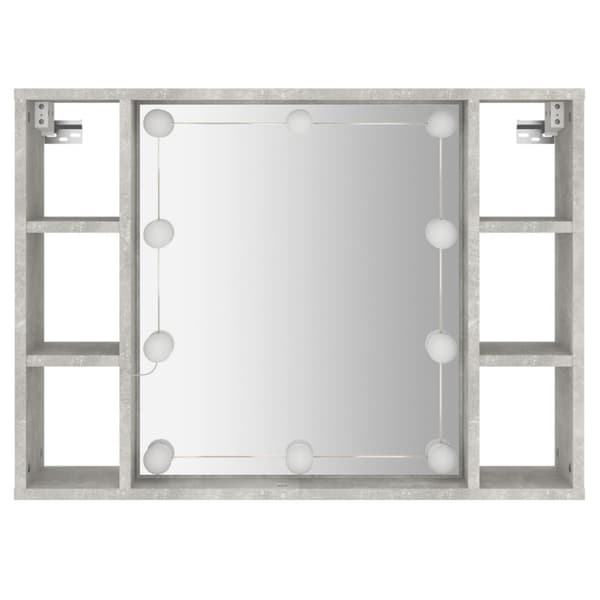 Peilikaappi LED-valoilla betoninharmaa 76x15x55 cm