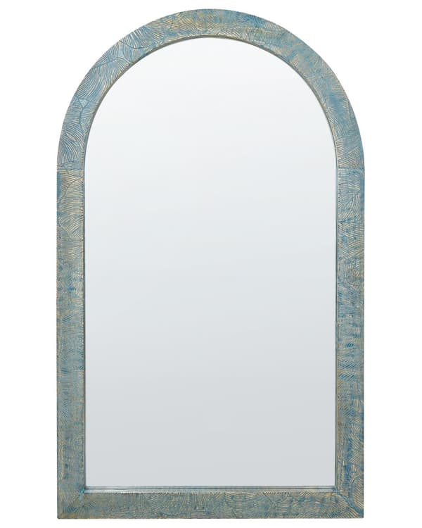 Veggspeil Blå Mangotræramme 66 x 109 cm Vintage-stil Veggdekorasjon med slitesterk overflate
