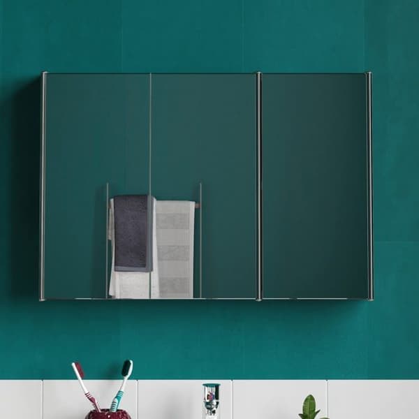Vida designs badrumsspegel - 333600 - Tiano Trippel spegel badrumsmöbel, väggmonterad, rostfritt stål
