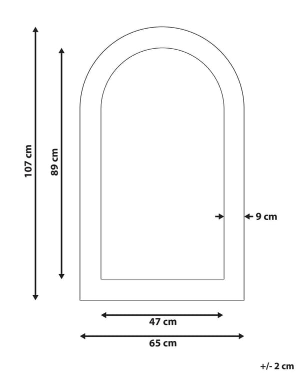 Seinäpeili luonnonvalkoinen 65 x 107 cm mangopuu lasi MDF ovaali ripustuskoukut rustiikkinen