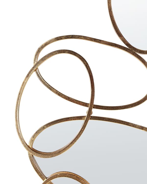 Vægspejl Guld Metal 113 x 77 cm Dekorativ Mønstret Spejl til Væg Design Entrespejl Bladmønster Design Dekoration