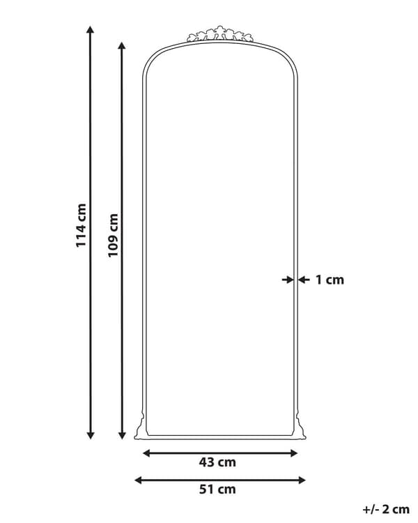 Vægspejl Sort Metal 51 x 114 cm Dekorativ Venetiansk Spejl til Væg Design Entrespejl Buet Design Dekoration