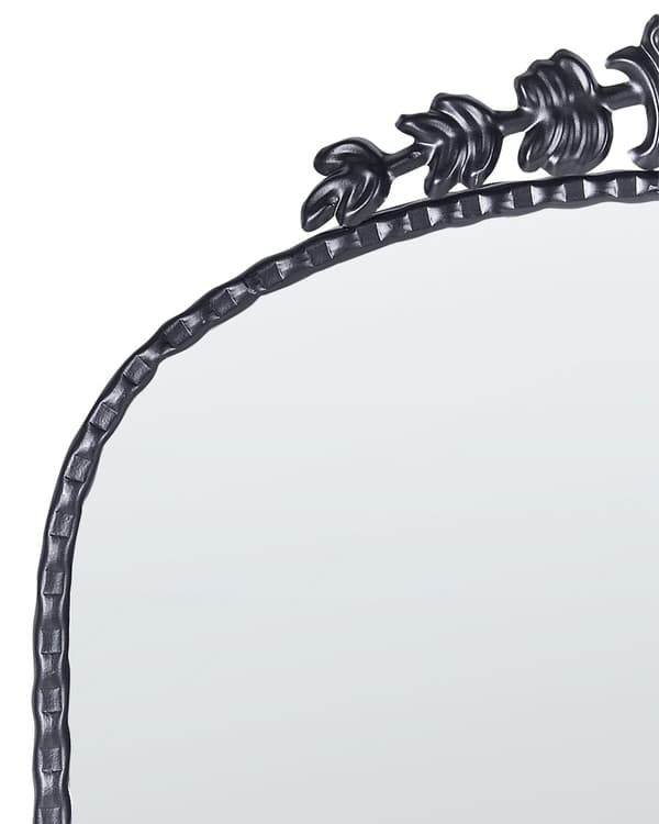 Vægspejl Sort Metal 51 x 114 cm Dekorativ Venetiansk Spejl til Væg Design Entrespejl Buet Design Dekoration