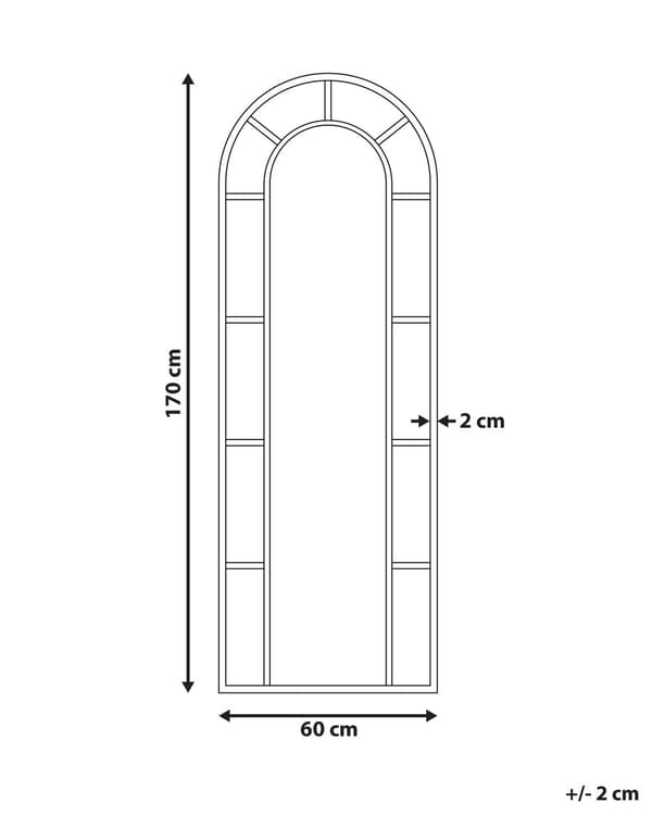 Vægspejl Guld Metal 60 x 170 cm Dekorativ Spejl til Væg New Yorker Design Entrespejl Buet Design Dekoration
