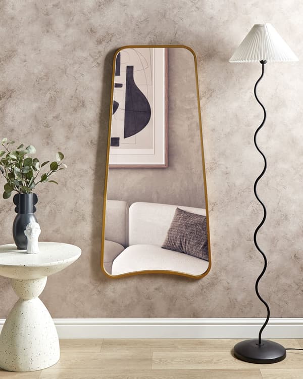 Seinäpeili kulta 58 x 122 cm rauta lasi epäsymmetrinen ripustuskoukut moderni glamour