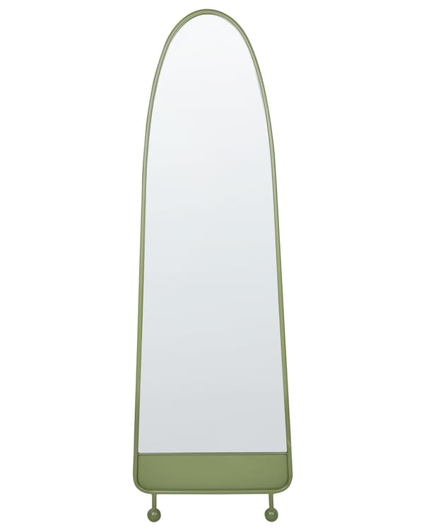 Seinäpeili oliivinvihreä 45 x 146 cm rauta lasi ovaali ripustuskoukut moderni