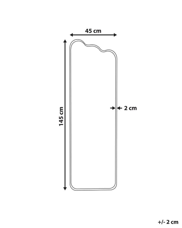 Veggspeil hvitt jernglass 45 x 145 cm Uregelmessig form Hengende Dekor Moderne Minimalistisk Stue Soverom Entré