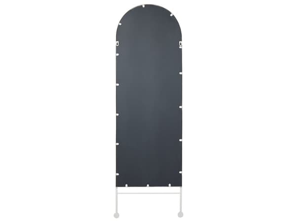 Vægspejl Hvid Metal 45 x 145 cm Dekorativ Spejl til Væg med Ramme Design Entrespejl Buet Design Dekoration