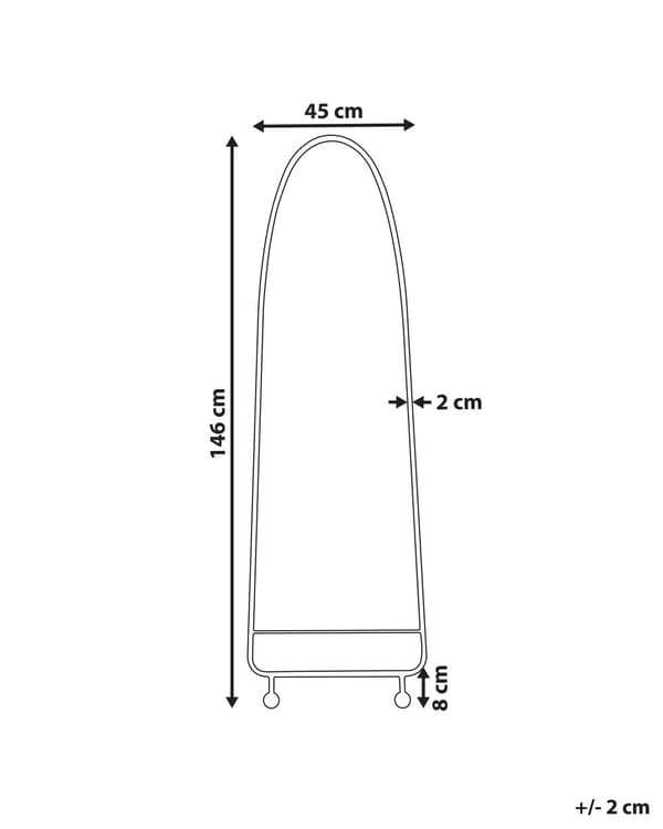Vægspejl Grøn Metal 45 x 146 cm Dekorativ Spejl til Væg med Ramme Design Entrespejl Buet Design Dekoration