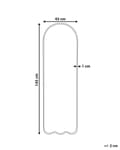 Miniatyrbillede 3 af 5: Vægspejl Hvid Metal 45 x 145 cm Dekorativ Spejl til Væg med Ramme Design Entrespejl Buet Design Dekoration
