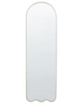 Miniatyrbillede 1 af 5: Vægspejl Hvid Metal 45 x 145 cm Dekorativ Spejl til Væg med Ramme Design Entrespejl Buet Design Dekoration