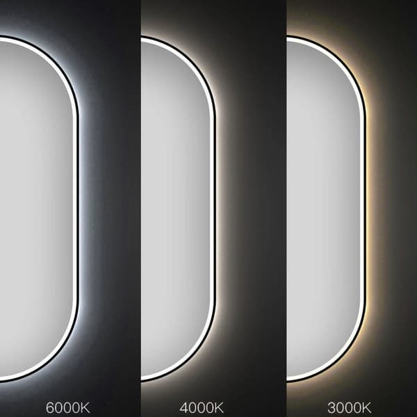 LED VÆG SPEJL OVL 50X100CM SORT