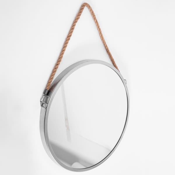 RUNDT SPEJL MED LINJE SØLV 40CM KLMH-0410S-1
