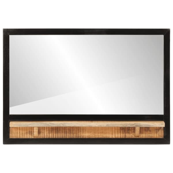 vidaXL spejl med hylde 80x8x55 cm glas og massivt mangotræ