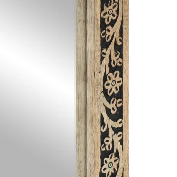 vidaXL Baderomsspeil 50x70x2,5 cm heltre mango og glass