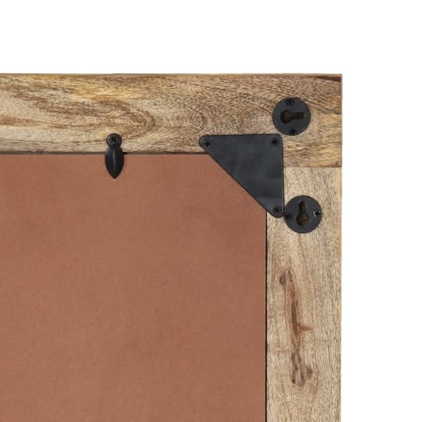 vidaXL Baderomsspeil 50x70x2,5 cm heltre mango og glass