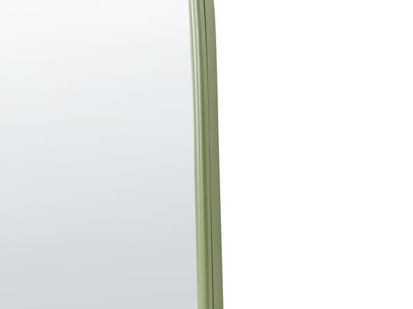 Väggspegel Grön Järn Glas 45 x 146 cm Oval Hängande Dekor Modern Minimalistisk Vardagsrum Sovrum Hall