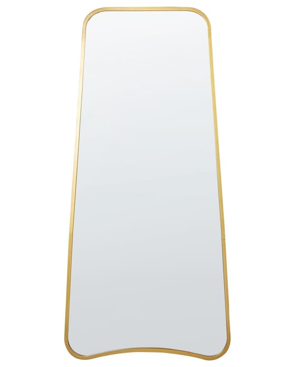 Väggspegel Guld Järn Glas 58 x 122 cm Oregelbunden form Hängande Dekor Modernt Minimalistiskt Vardagsrum Sovrum Hall