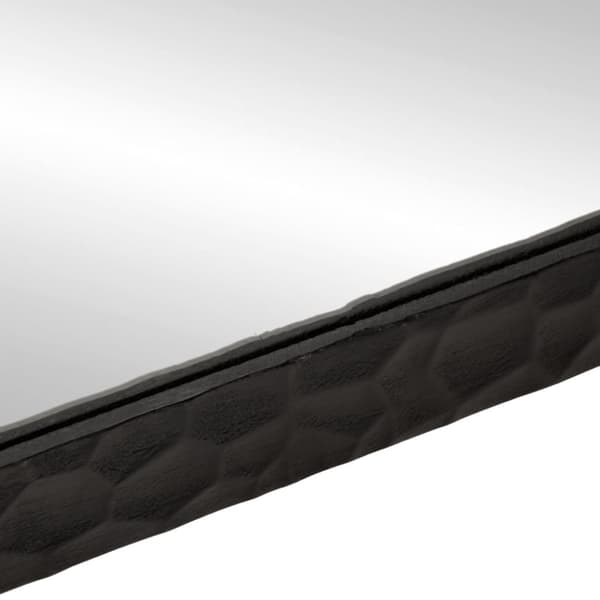 vidaXL Baderomsspeil svart 50x70x2,5 cm heltre mango og glass