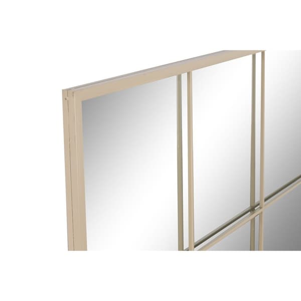 Vægspejl Home ESPRIT Beige Krystal Jern Spejl Vindue Scandi 90 x 1 x 120 cm