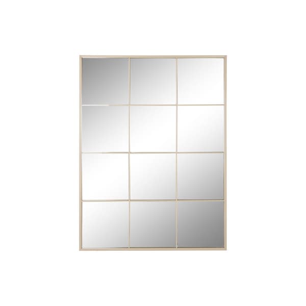 Vægspejl Home ESPRIT Beige Krystal Jern Spejl Vindue Scandi 90 x 1 x 120 cm