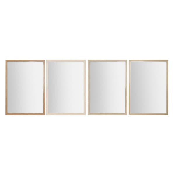 Vægspejl Home ESPRIT Hvid Brun Beige Grå 66 x 2 x 92 cm (4 enheder)
