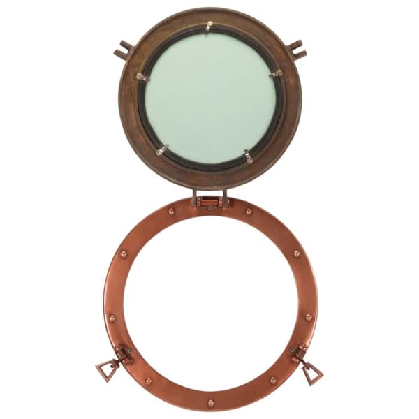 vidaXL Kuøyespeil vegghengt Φ38 cm aluminium og glass