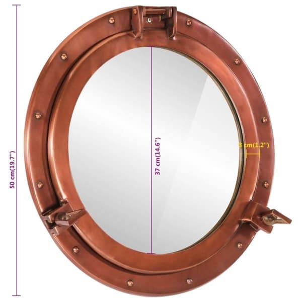 vidaXL Väggspegel Ø50 aluminium och glas