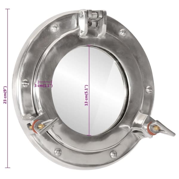 vidaXL koøjespejl diam. 23 cm væghængt aluminium og glas