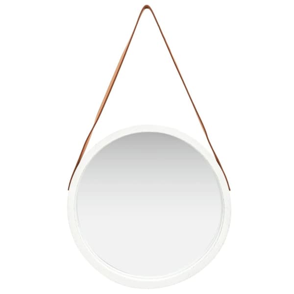 Seinäpeili hihnalla 50 cm valkoinen