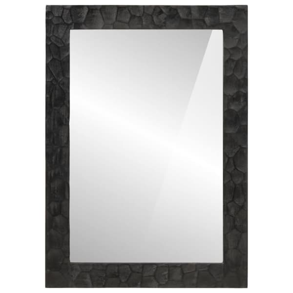 badeværelsesspejl 50x70x2,5 cm massivt mangotræ og glas sort
