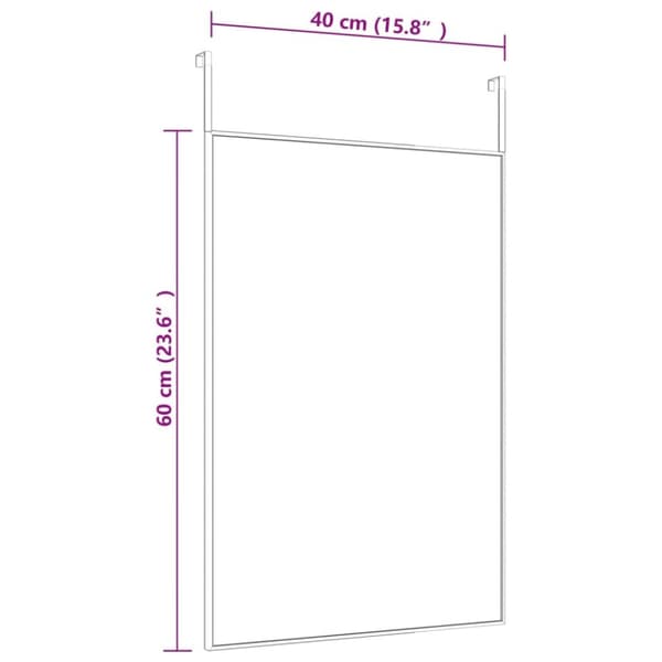 dørspejl 40x60 cm glas og aluminium guldfarvet