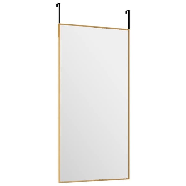 dørspejl 30x60 cm glas og aluminium guldfarvet